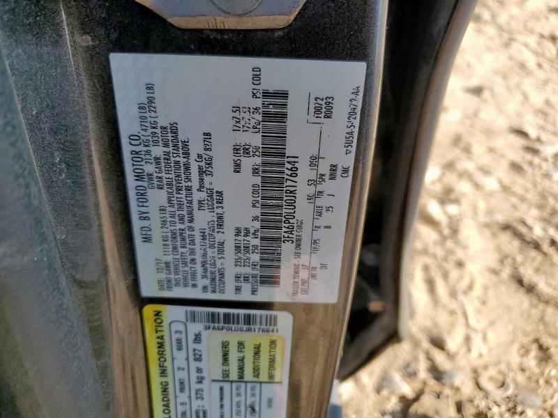 3FA6P0LU0JR176641 - 2018 FORD FUSION SE HYBRID Graphit Foto 13