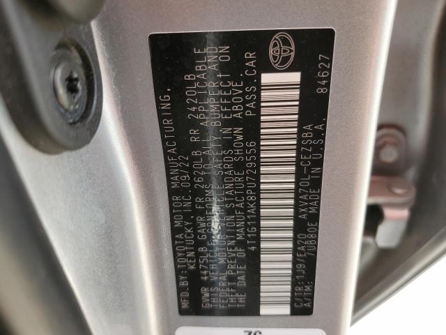 4T1G11AK8PU729556 - 2023 TOYOTA CAMRY SE NIGHT SHADE SILVER photo 12