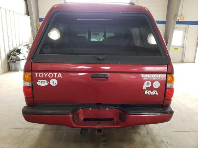 5TEGN92N64Z344273 - 2004 TOYOTA TACOMA DOUBLE CAB PRERUNNER BURGUNDY photo 6