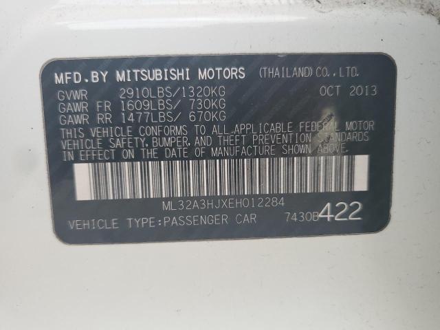 ML32A3HJXEH012284 - 2014 MITSUBISHI MIRAGE DE WHITE photo 13