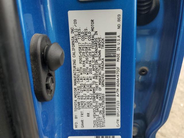 5TELU4EN8AZ706583 - 2010 TOYOTA TACOMA DOUBLE CAB Niebieski zdjęcie 13