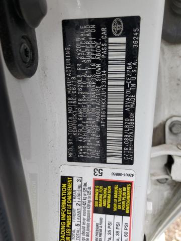 4T1B61HKXJU133034 - 2018 TOYOTA CAMRY XSE WHITE photo 12