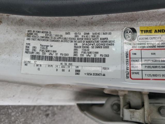 3FADP4TJ2DM215459 - 2013 FORD FIESTA S Ақ фото 13