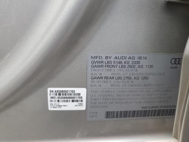 WA1UFAFL2FA005589 - 2015 AUDI A4 ALLROAD PREMIUM PLUS SILVER photo 13