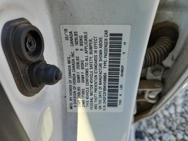 2HGFC2F89KH548864 - 2019 HONDA CIVIC SPORT Ağ foto 12