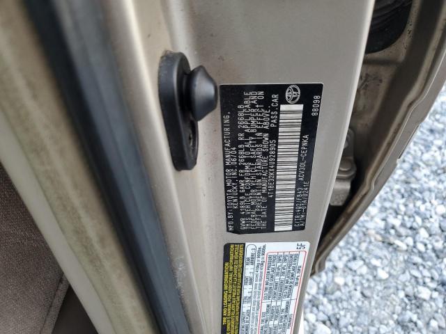 4T1BE32KX4U928905 - 2004 TOYOTA CAMRY LE GOLD photo 12