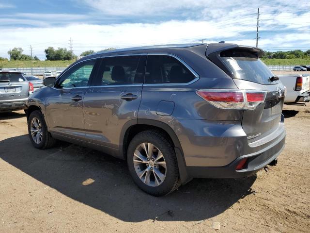 5TDJKRFH9ES017898 - 2014 TOYOTA HIGHLANDER XLE Gris foto 2