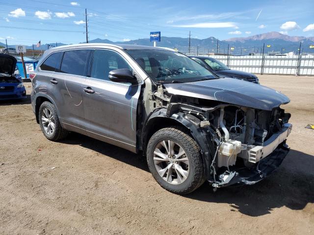 5TDJKRFH9ES017898 - 2014 TOYOTA HIGHLANDER XLE Gris foto 4