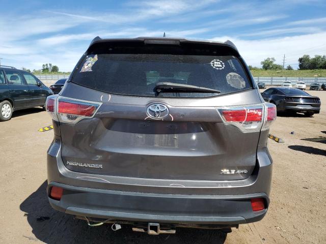 5TDJKRFH9ES017898 - 2014 TOYOTA HIGHLANDER XLE Gris foto 6