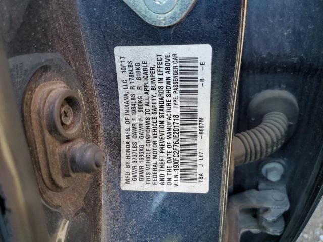 19XFC2F76JE201718 - 2018 HONDA CIVIC EX Mavi foto 12