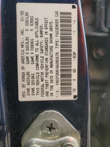 1HGCP26818A080479 - 2008 HONDA ACCORD EXL BLUE photo 12