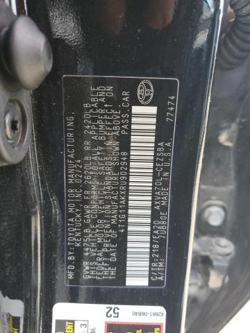 4T1G11AKXRU902948 - 2024 TOYOTA CAMRY SE NIGHT SHADE BLACK photo 13