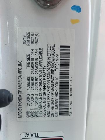 5J6RW1H52KL008110 - 2019 HONDA CR-V EX Beyaz fotoğraf 12