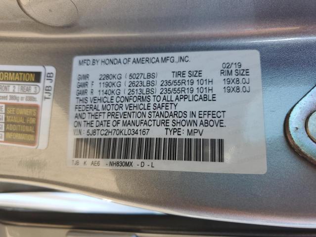 5J8TC2H70KL034167 - 2019 ACURA RDX ADVANCE SILVER photo 14