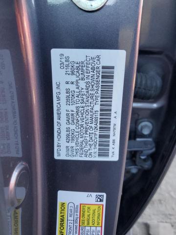 1HGCV1F12KA065175 - 2019 HONDA ACCORD LX GRAY photo 13