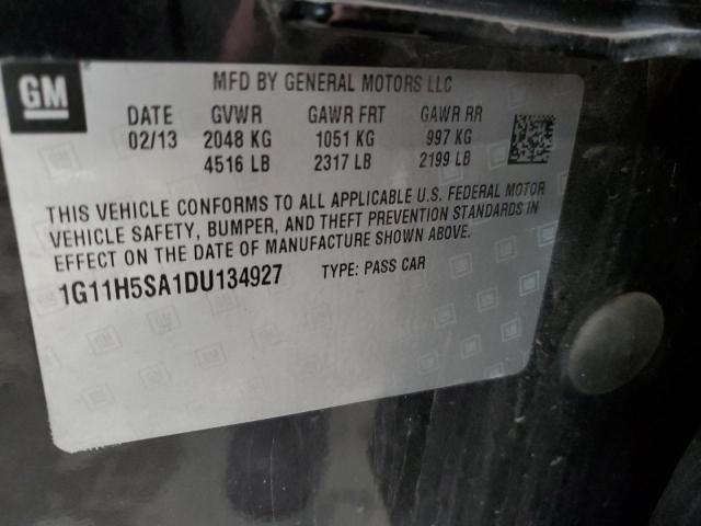 1G11H5SA1DU134927 - 2013 CHEVROLET MALIBU LTZ შავი ფოტო 12