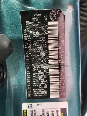 2T1BU40E49C178500 - 2009 TOYOTA COROLLA BASE 青色 照片 12