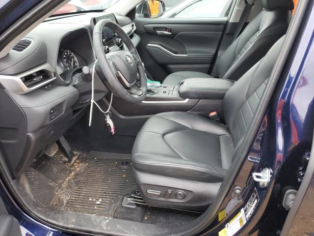 5TDGZRBH2NS584613 - 2022 TOYOTA HIGHLANDER XLE BLUE photo 7