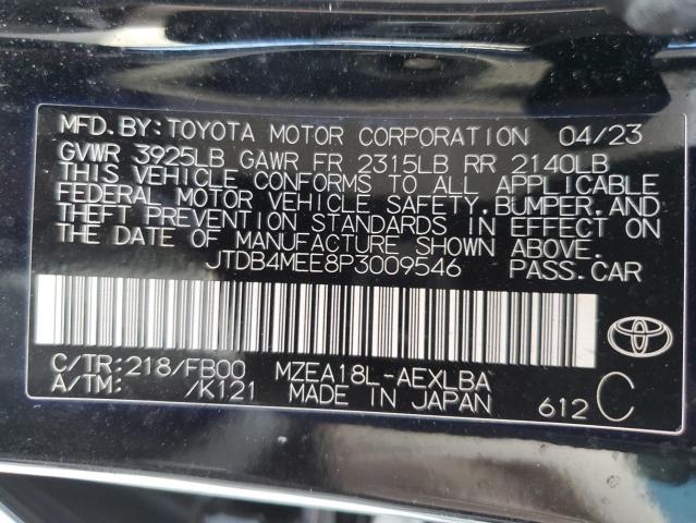 JTDB4MEE8P3009546 - 2023 TOYOTA COROLLA LE Schwarz Foto 13