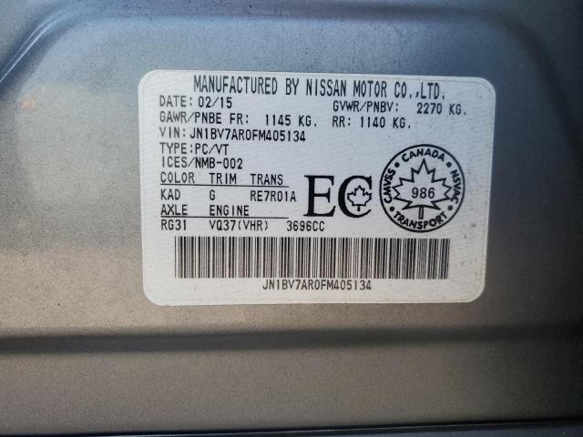 JN1BV7AR0FM405134 - 2015 INFINITI Q50 BASE GRAY photo 12