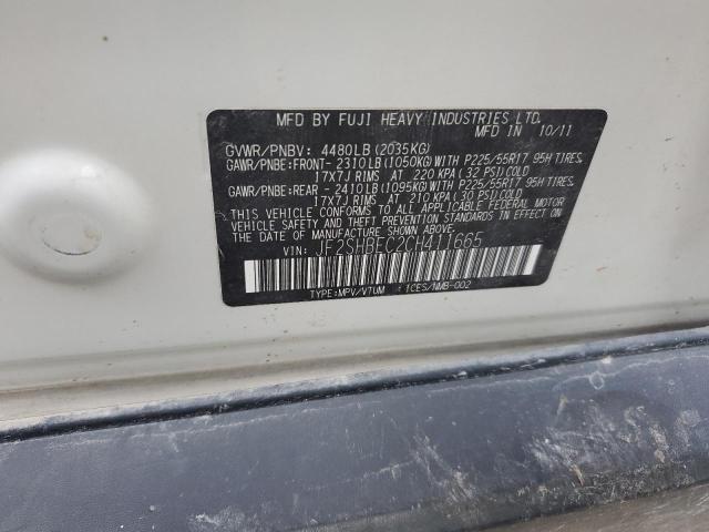 JF2SHBEC2CH411665 - 2012 SUBARU FORESTER LIMITED WHITE photo 13