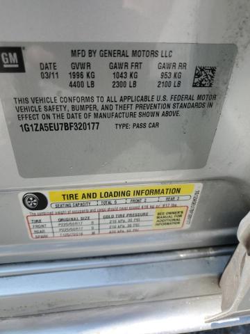 1G1ZA5EU7BF320177 - 2011 CHEVROLET MALIBU LS SILVER photo 13