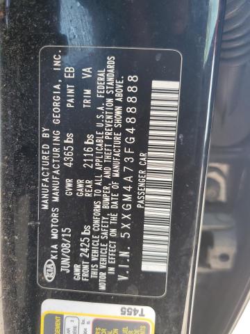 5XXGM4A73FG488888 - 2015 KIA OPTIMA LX BLACK photo 12