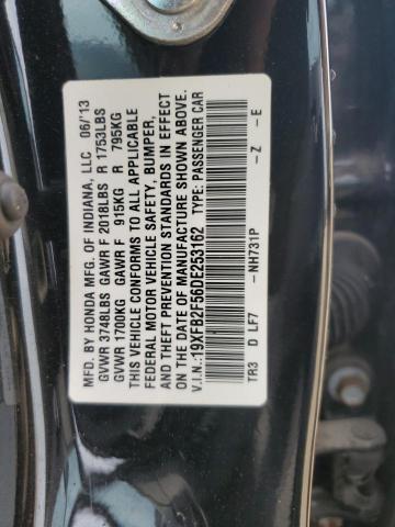 19XFB2F56DE253162 - 2013 HONDA CIVIC LX أسود صورة 12