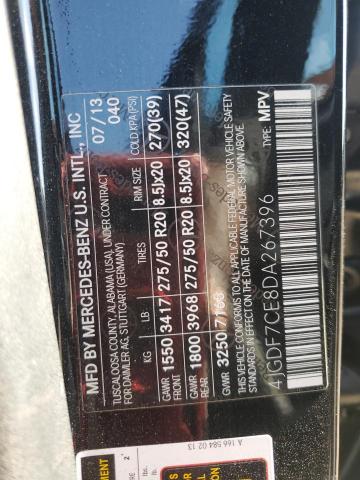 4JGDF7CE8DA267396 - 2013 MERCEDES-BENZ GL 450 4MATIC BLACK photo 13