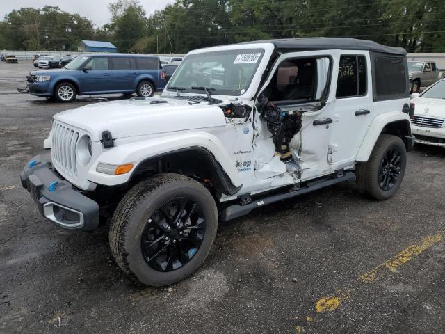 1C4JJXP60NW276090 - 2022 JEEP WRANGLER U SAHARA 4XE WHITE photo 1
