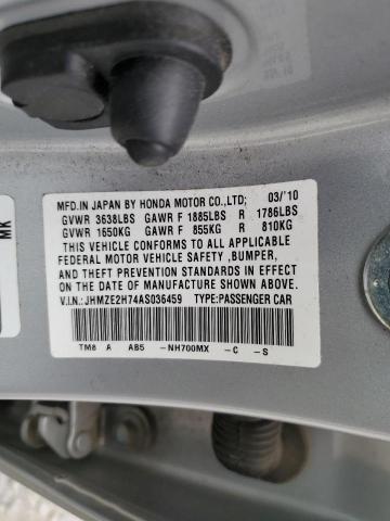 JHMZE2H74AS036459 - 2010 HONDA INSIGHT EX 银色 照片 13