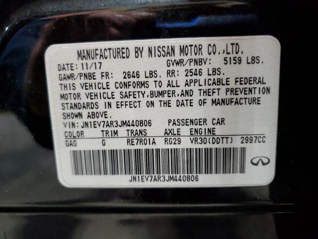 JN1EV7AR3JM440806 - 2018 INFINITI Q50 LUXE BLACK photo 12