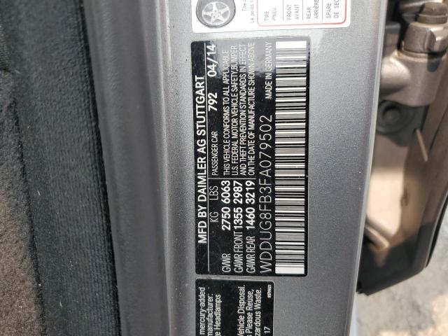 WDDUG8FB3FA079502 - 2015 MERCEDES-BENZ S 550 4MATIC SILVER photo 12