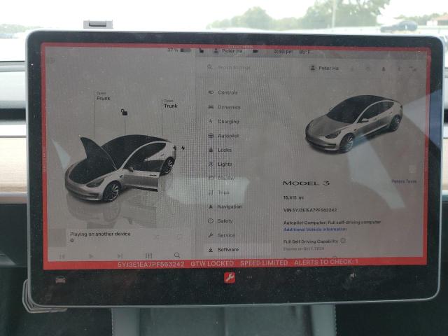 5YJ3E1EA7PF563242 - 2023 TESLA MODEL 3 თეთრი ფოტო 9