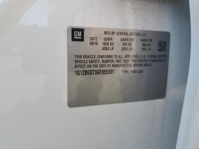 1G1ZB5ST3GF355301 - 2016 CHEVROLET MALIBU LS Білий фото 12