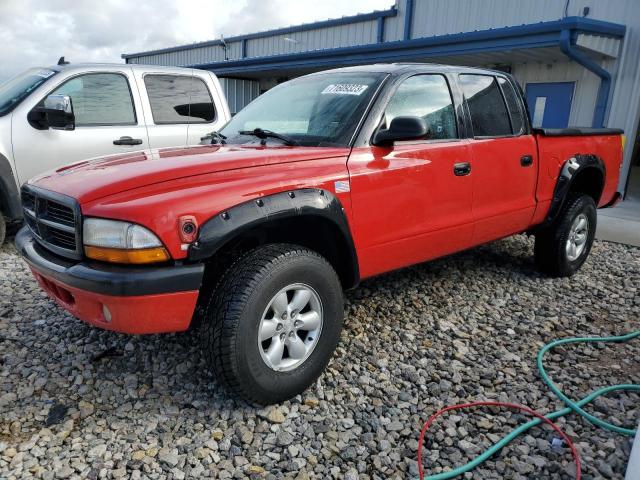 1D7HG38N34S743042 - 2004 DODGE DAKOTA QUAD SPORT RED photo 1