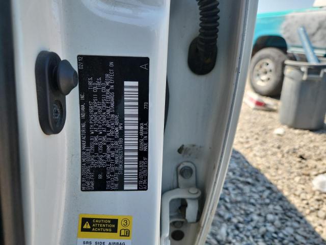 5TDBK3EH6CS134189 - 2012 TOYOTA HIGHLANDER BASE Білий фото 12