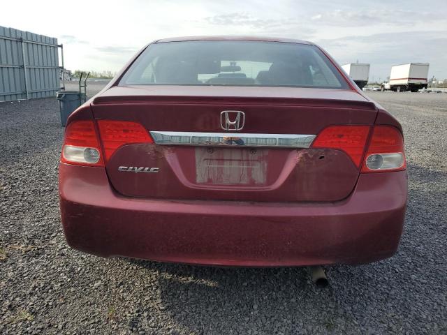 2HGFA16639H004384 - 2009 HONDA CIVIC LX-S RED photo 6