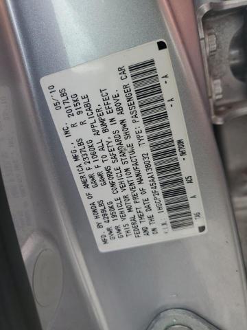 1HGCP2F45AA138032 - 2010 HONDA ACCORD LXP 银色 照片 13