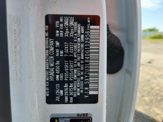 5XYZU3LB4DG112956 - 2013 HYUNDAI SANTA FE S WHITE photo 13