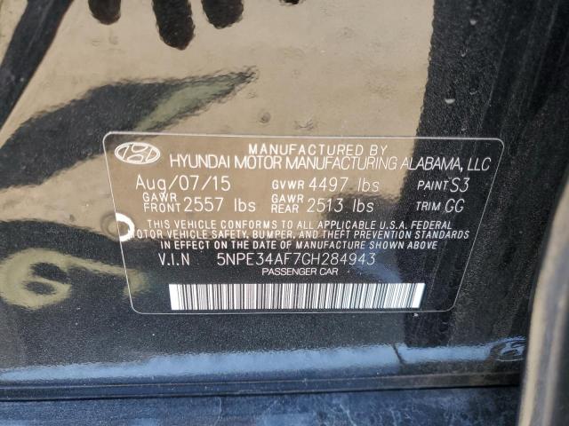 5NPE34AF7GH284943 - 2016 HYUNDAI SONATA SPORT BLACK photo 12