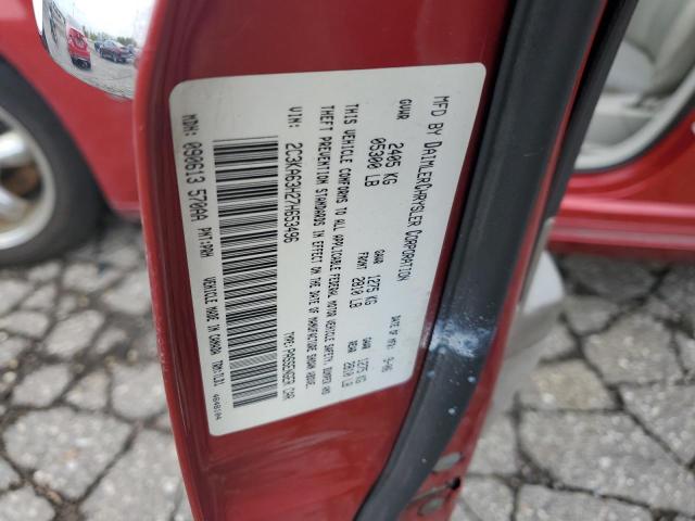 2C3KA63H27H653496 - 2007 CHRYSLER 300C RED photo 12