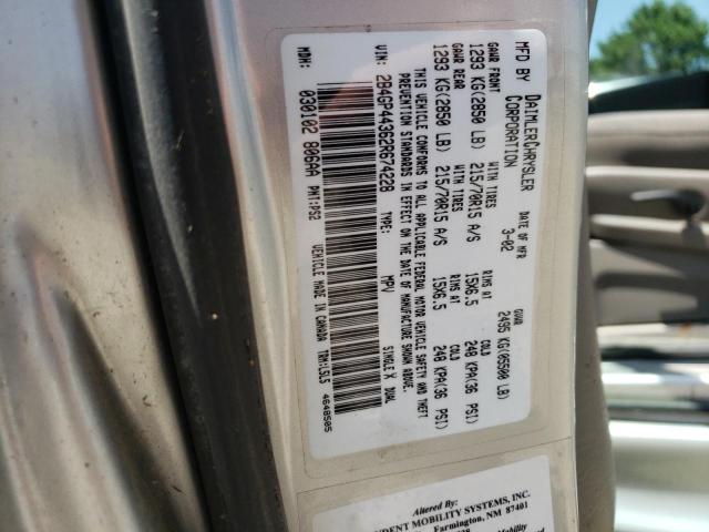 2B4GP44362R674228 - 2004 DODGE CARAVAN SPORT SILVER photo 10