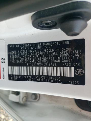 4T1G11AK9PU819489 - 2023 TOYOTA CAMRY SE NIGHT SHADE WHITE photo 12
