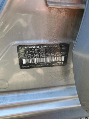 ML32AUHJXMH010491 - 2021 MITSUBISHI MIRAGE ES SILVER photo 13
