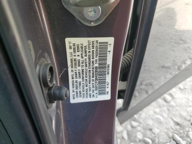 19XFC1F30HE028599 - 2017 HONDA CIVIC EX GRAY photo 12