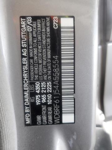 WDBRF61J54A558554 - 2004 MERCEDES-BENZ C 240 SILVER photo 13