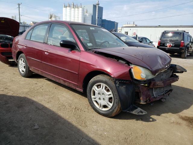 1HGES165X2L069953 - 2002 HONDA CIVIC LX RED photo 4