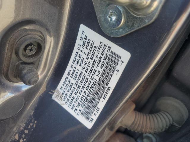 19XFC2F50GE204041 - 2016 HONDA CIVIC LX GRAY photo 12