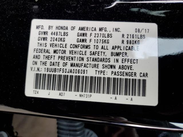 19UUB1F50JA006091 - 2018 ACURA TLX TECH BLACK photo 12